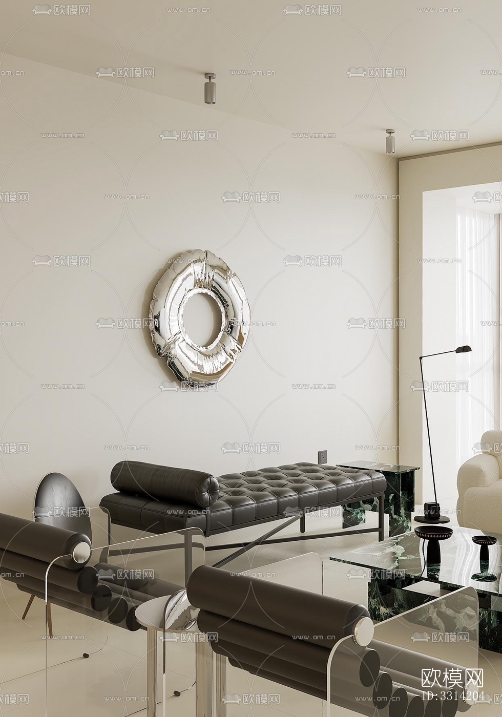 现代客餐厅效果图下载（渲染图6）