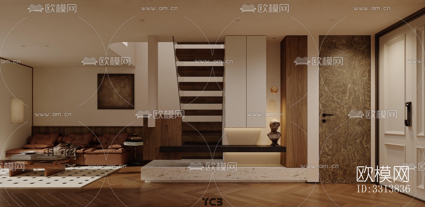 现代客餐厅效果图下载（渲染图10）