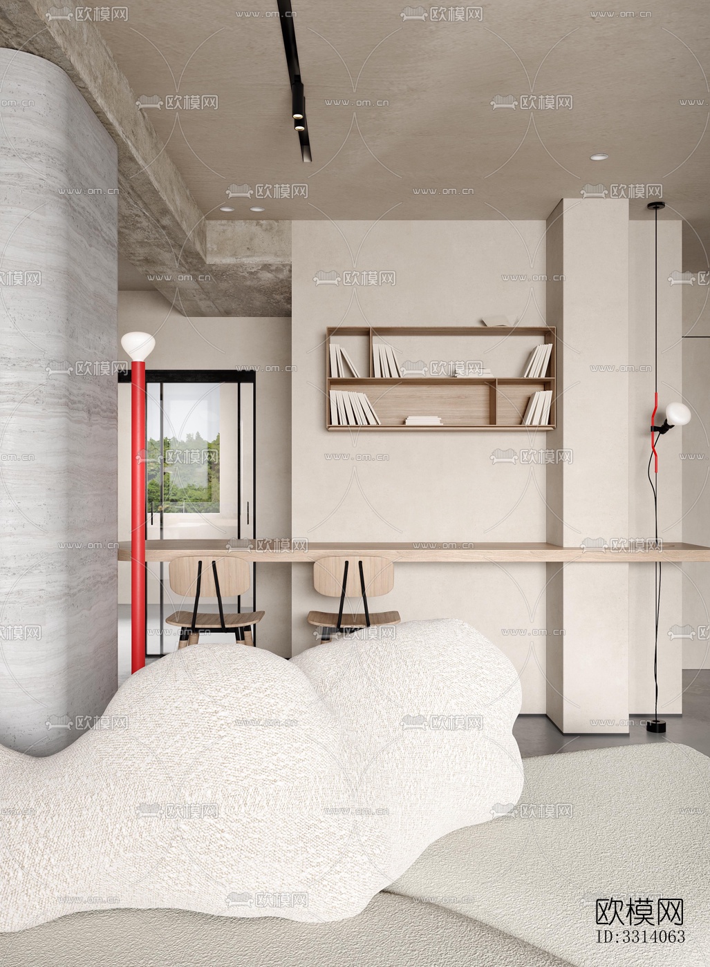 现代客餐厅效果图下载（渲染图17）