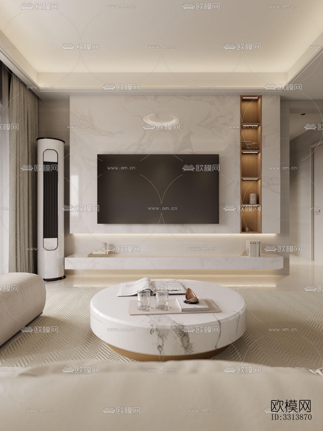 现代客餐厅效果图下载（渲染图3）