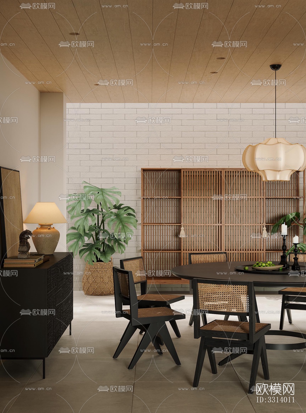 现代客餐厅效果图下载（渲染图6）