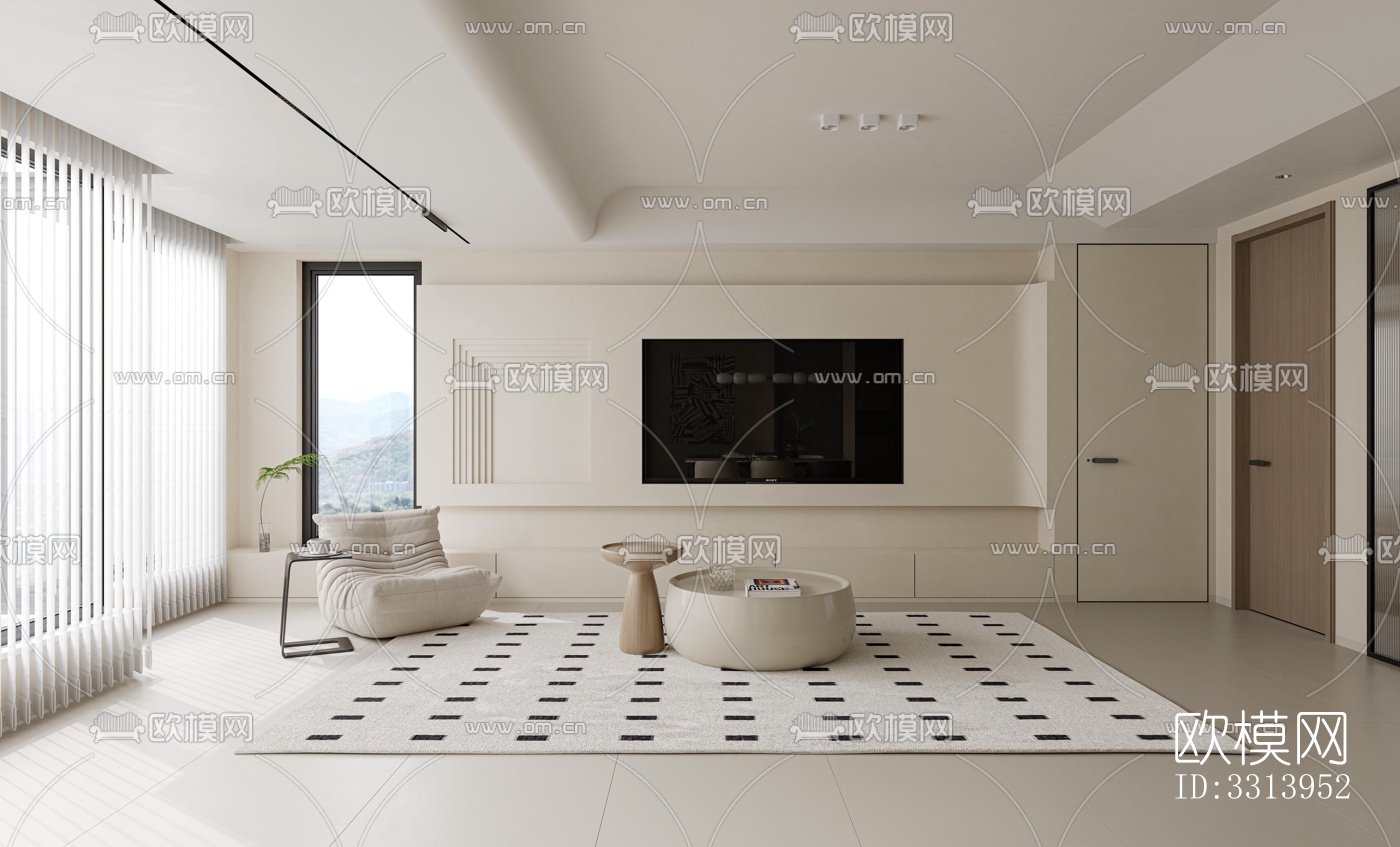 现代客餐厅效果图下载（渲染图2）