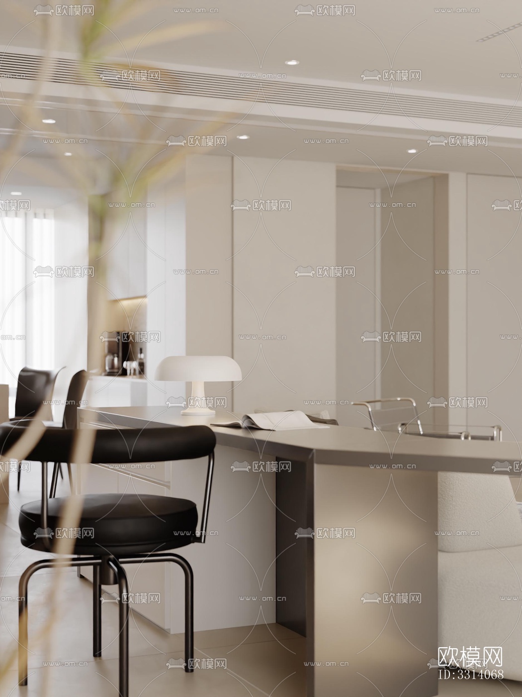 现代客餐厅效果图下载（渲染图6）