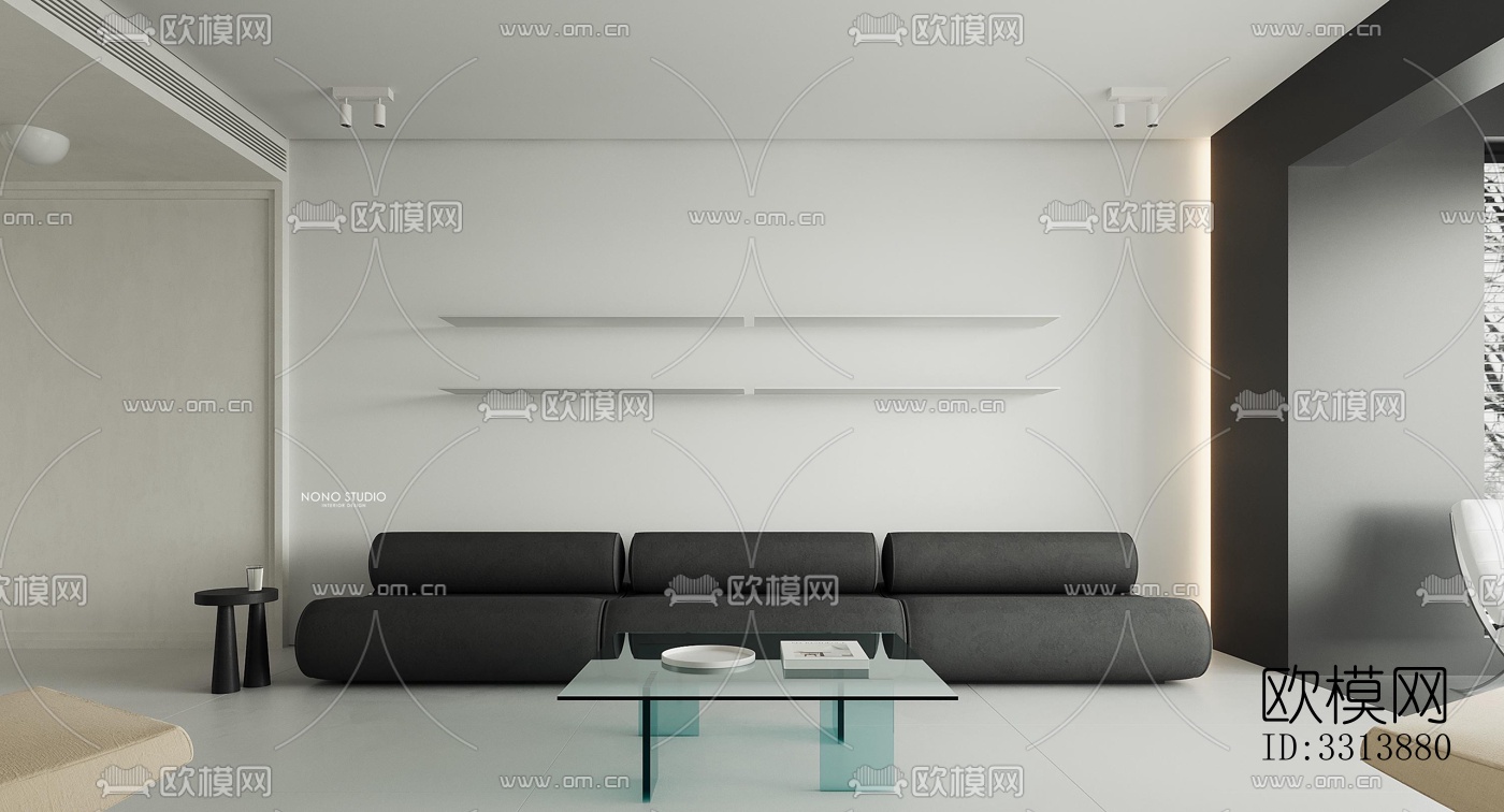 现代客餐厅效果图下载（渲染图1）