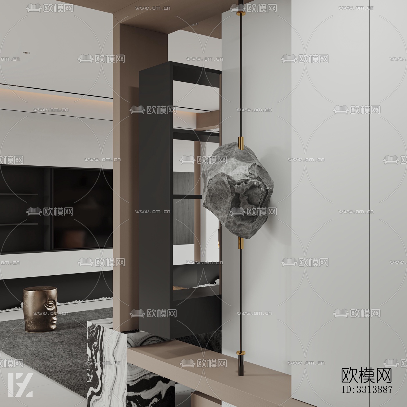 现代客餐厅效果图下载（渲染图10）