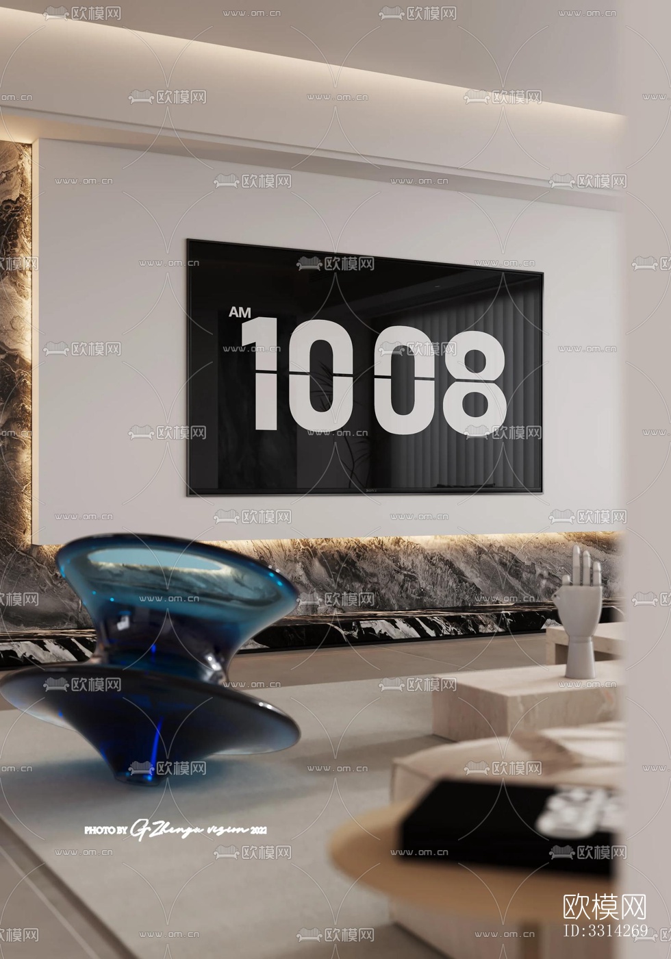 现代客餐厅效果图下载（渲染图6）