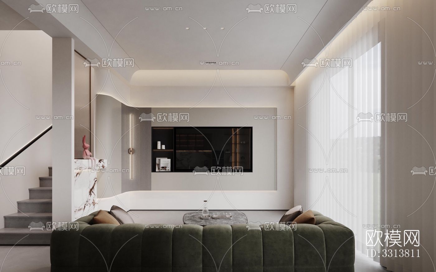 现代客餐厅效果图下载（渲染图12）