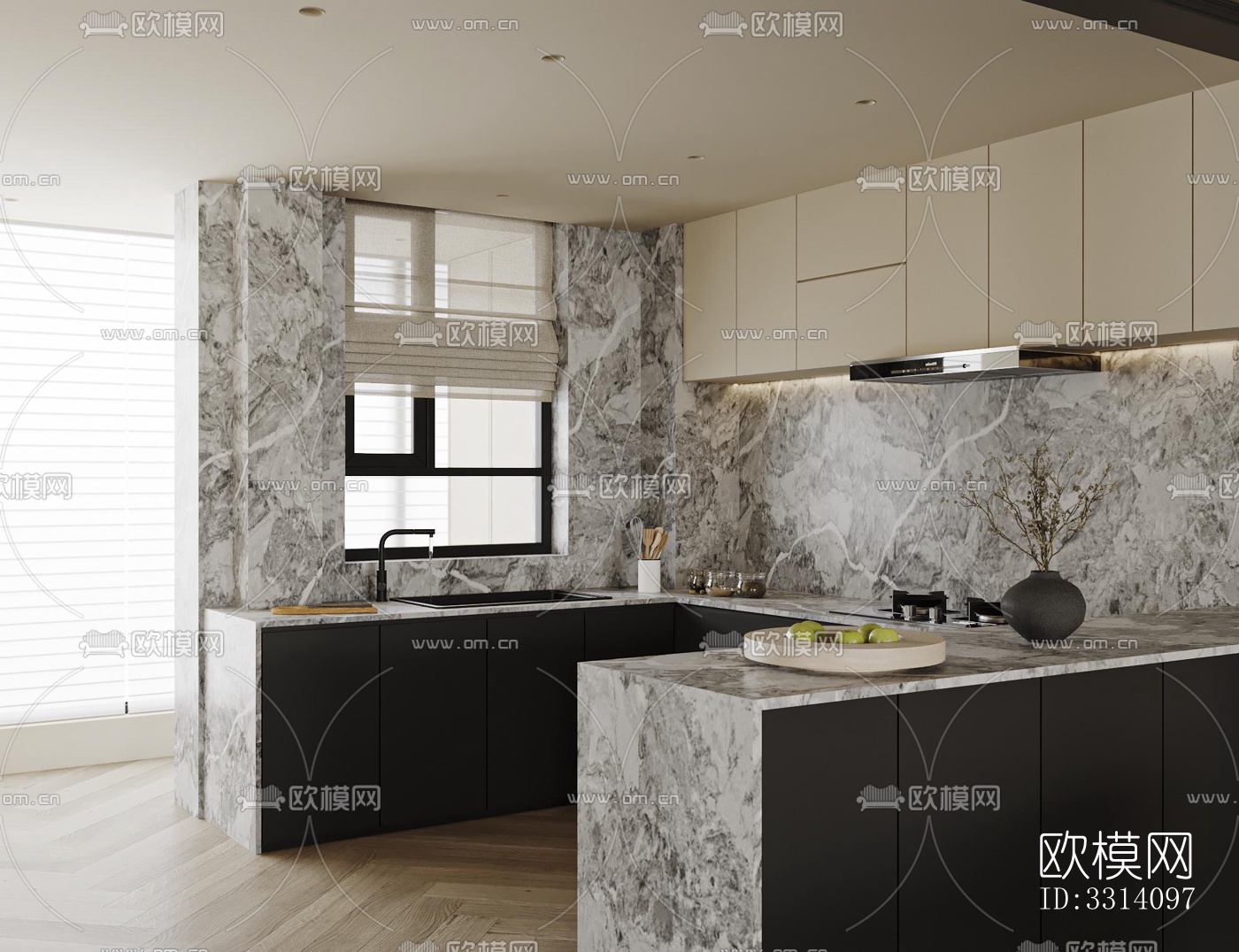 现代客餐厅效果图下载（渲染图10）