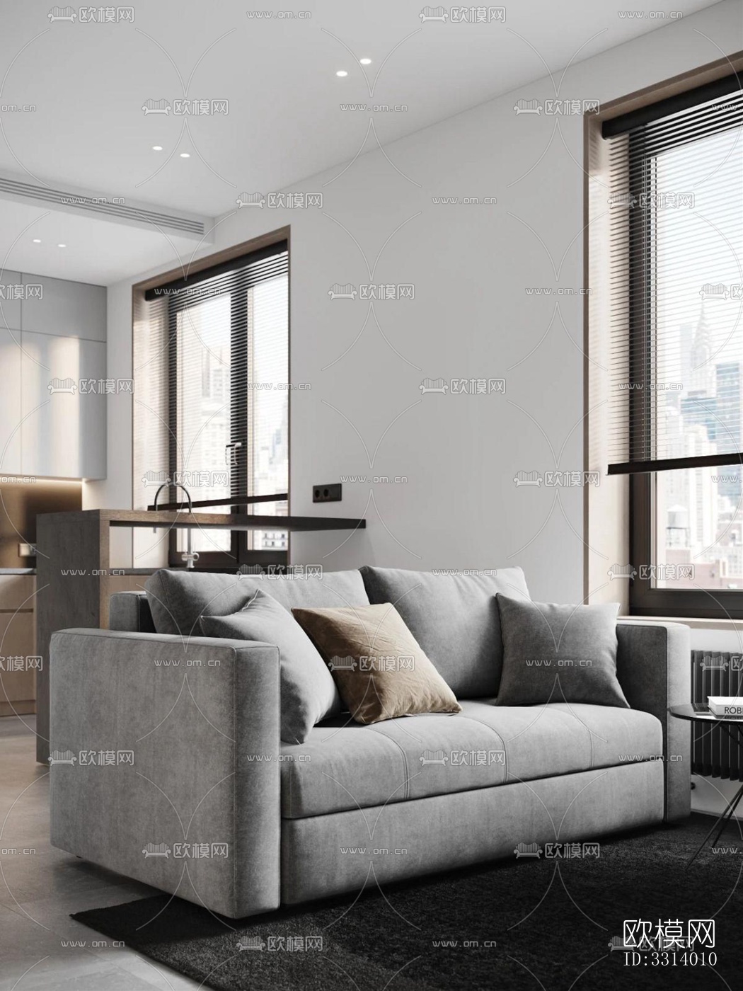 现代客餐厅效果图下载（渲染图7）