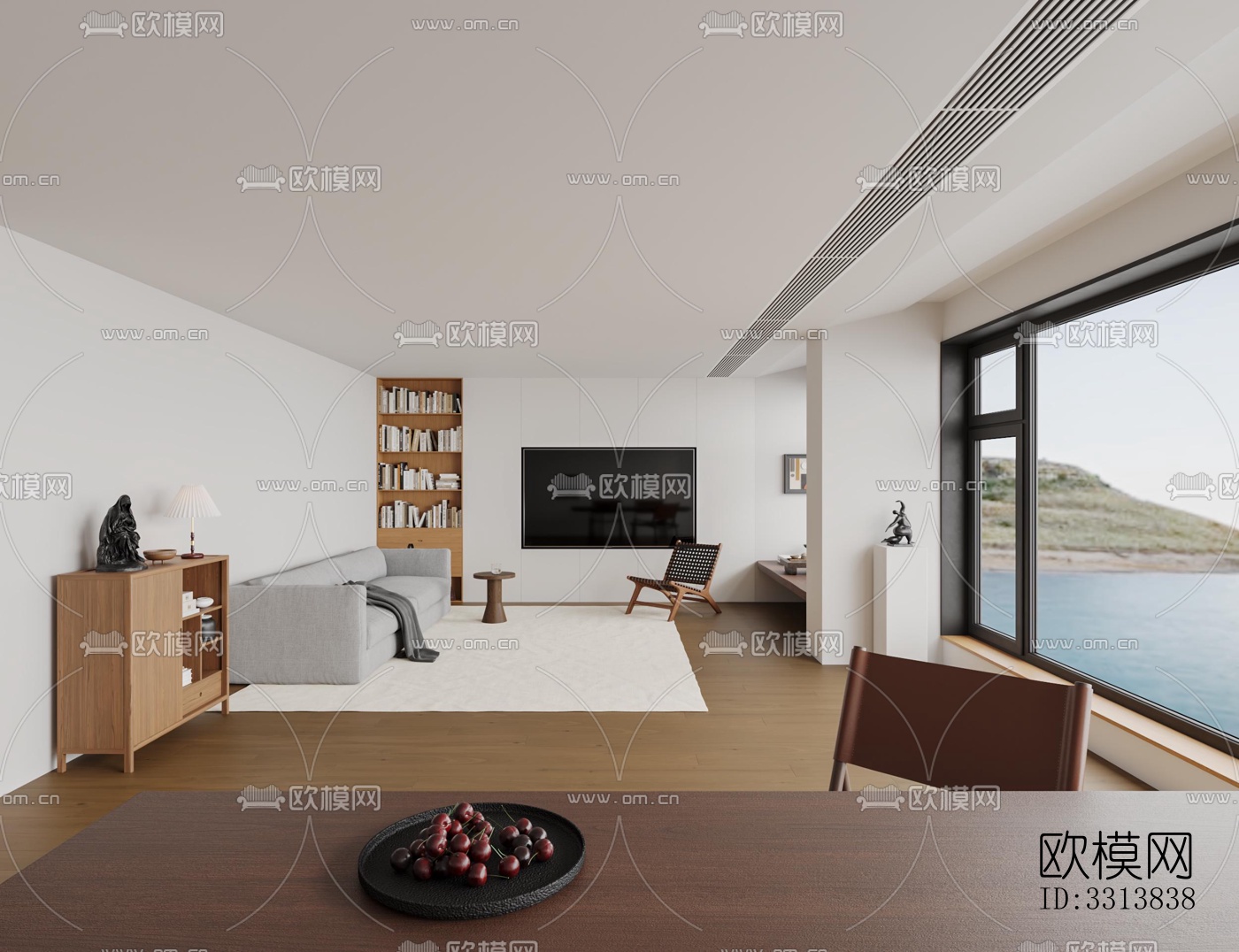 现代客餐厅效果图下载（渲染图1）