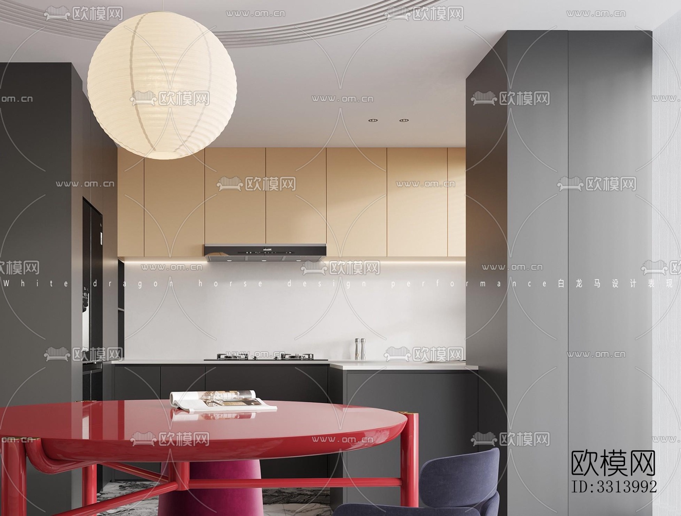 现代客餐厅效果图下载（渲染图10）