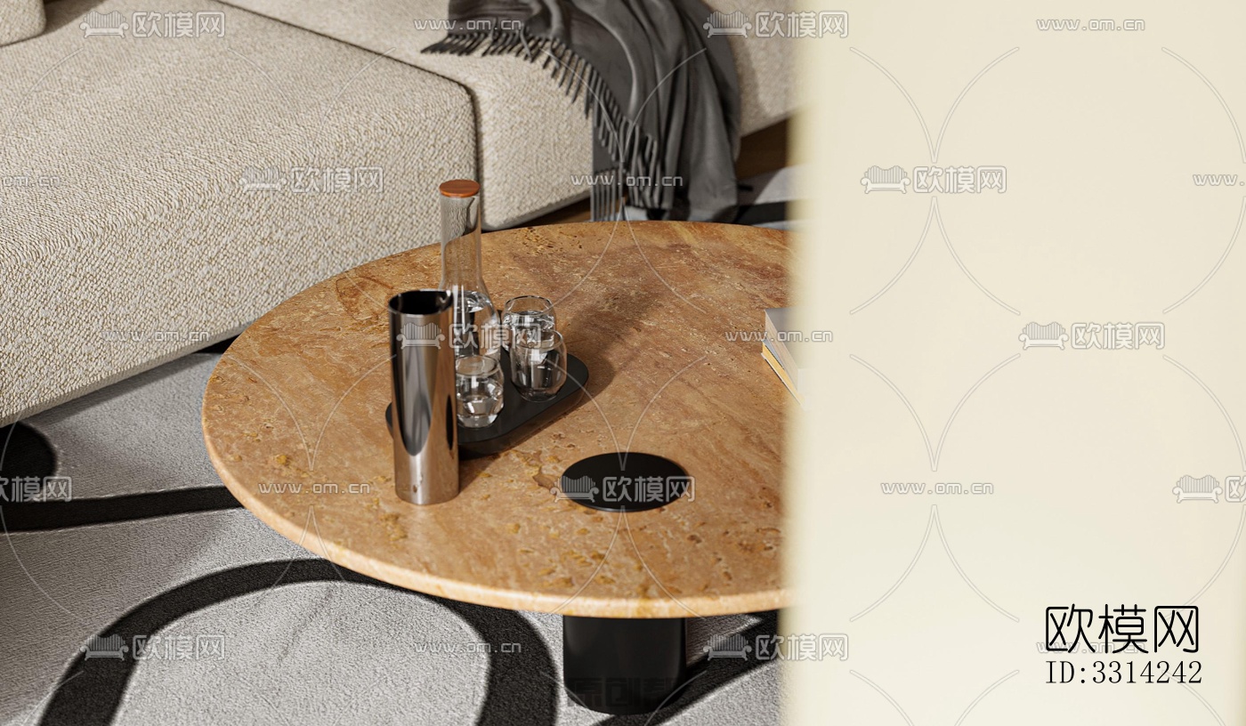 现代客餐厅效果图下载（渲染图5）