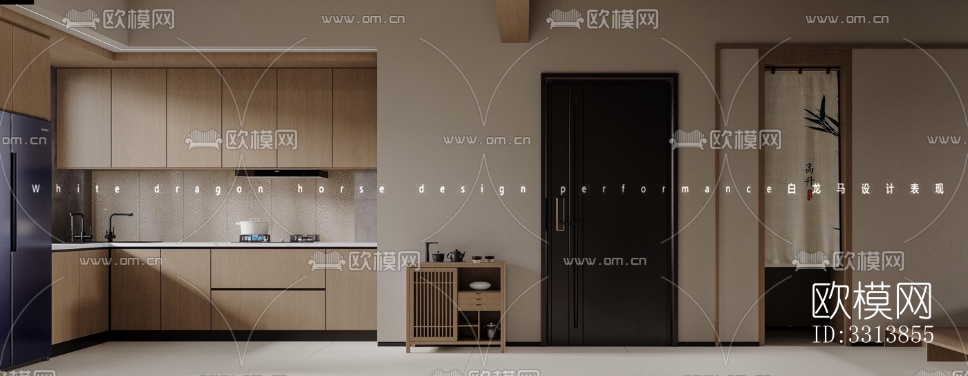 现代客餐厅效果图下载（渲染图3）