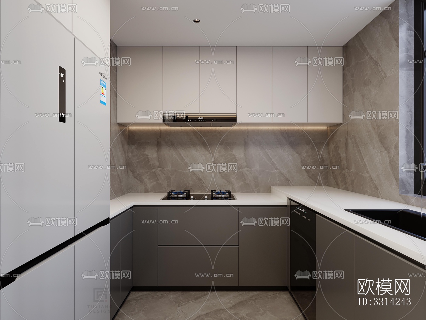 现代客餐厅效果图下载（渲染图8）