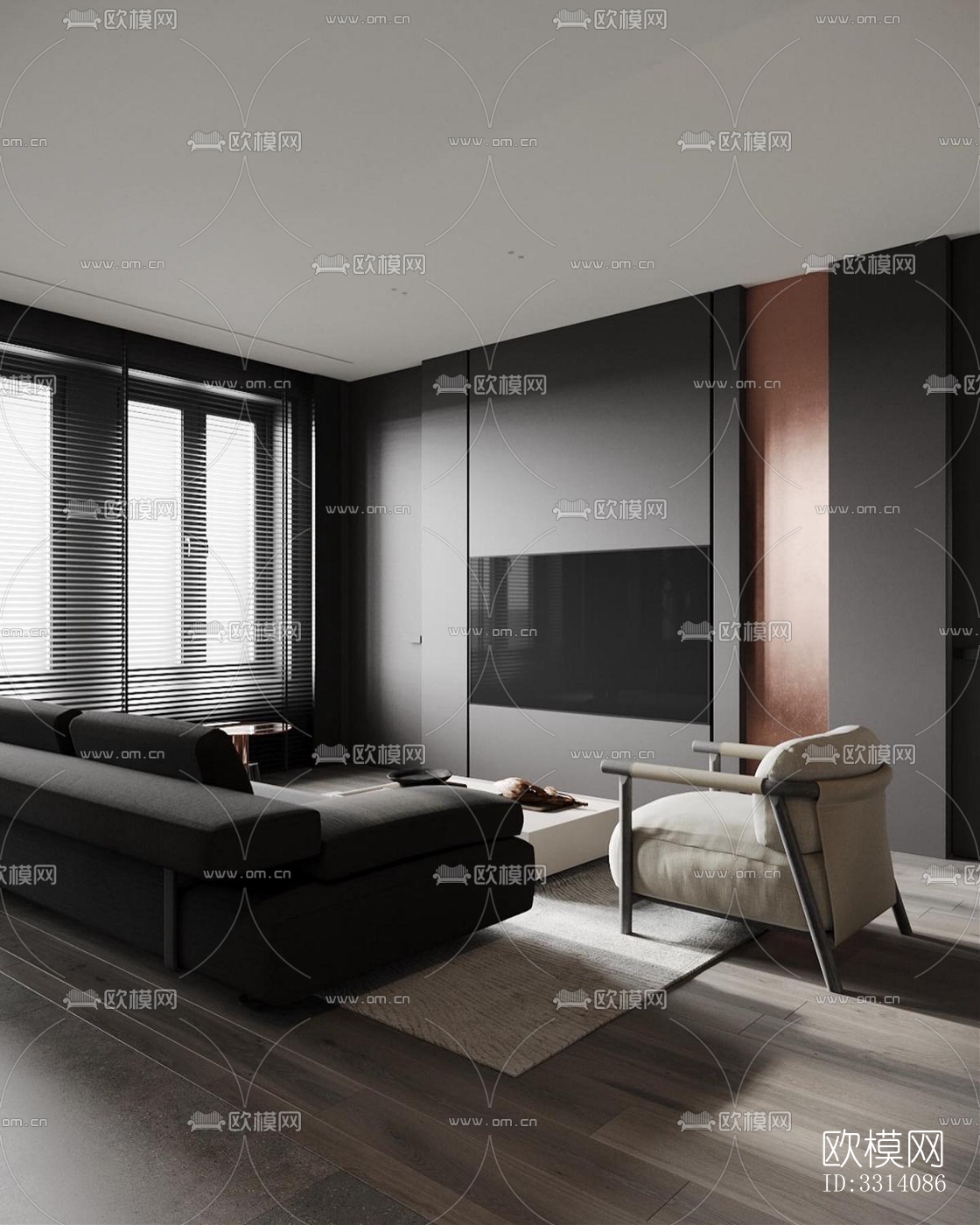 现代客餐厅效果图下载（渲染图7）