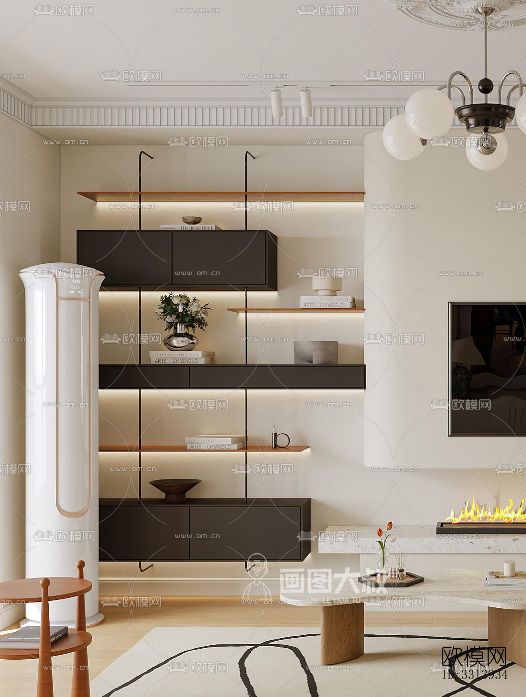 现代客餐厅效果图下载（渲染图9）