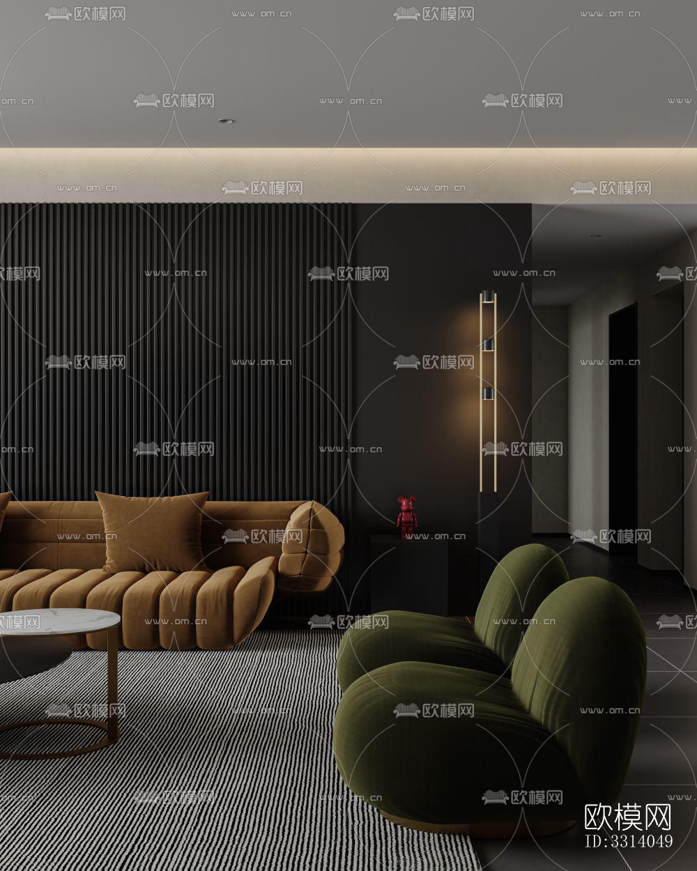 现代客餐厅效果图下载（渲染图5）