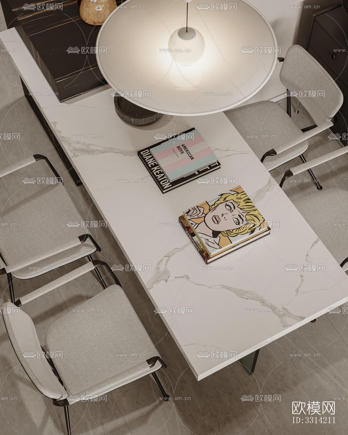 现代客餐厅效果图下载（渲染图4）