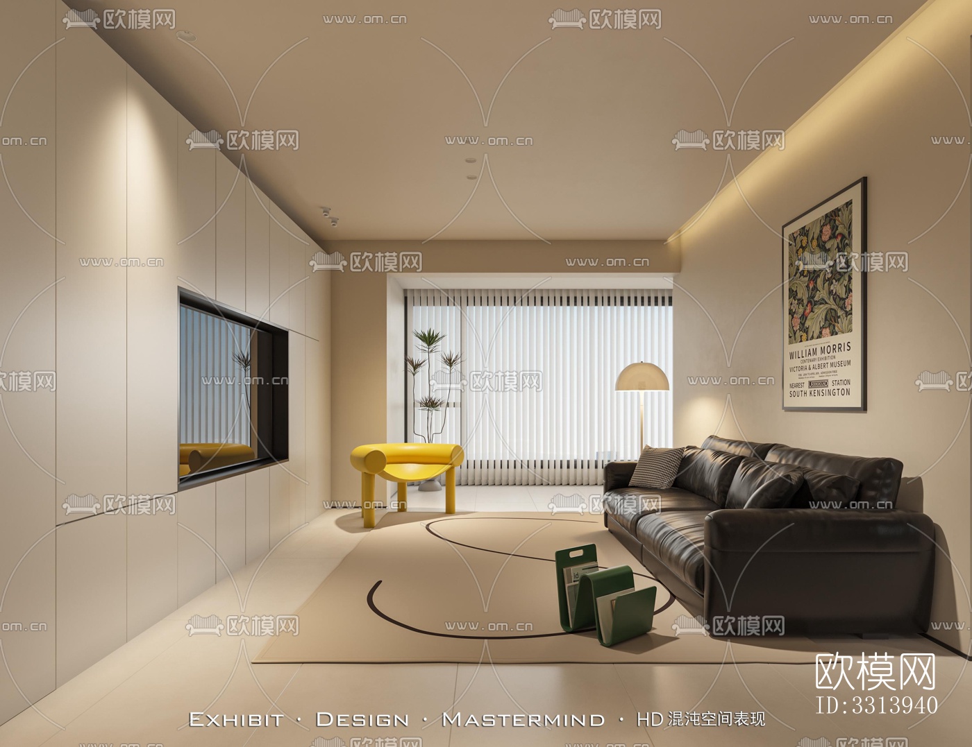 现代客餐厅效果图下载（渲染图3）