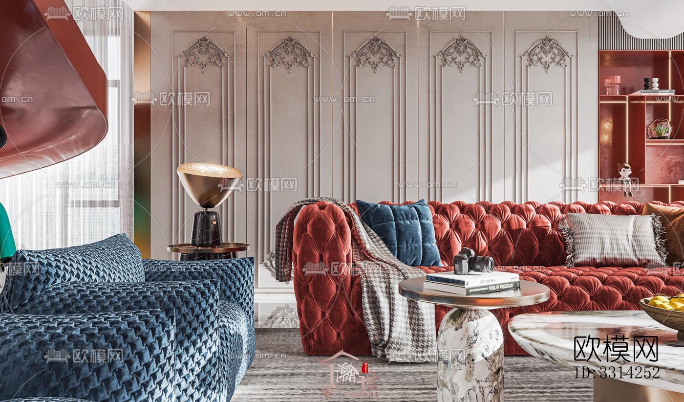 现代客餐厅效果图下载（渲染图8）