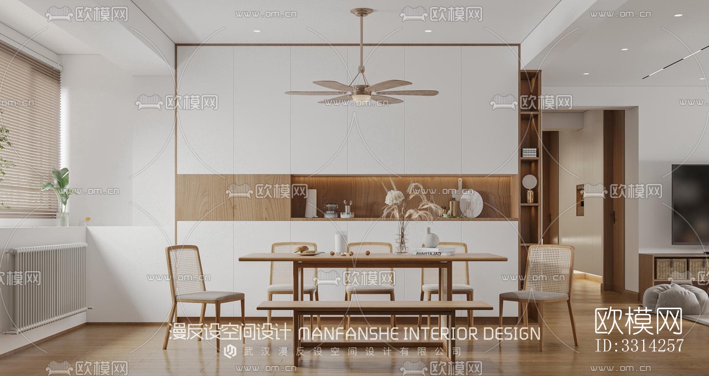 现代客餐厅效果图下载（渲染图2）