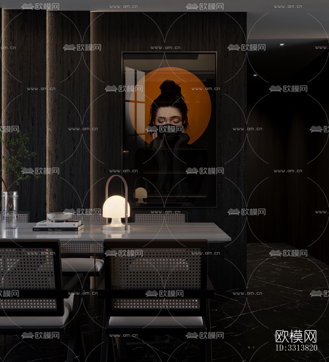 现代客餐厅效果图下载（渲染图3）