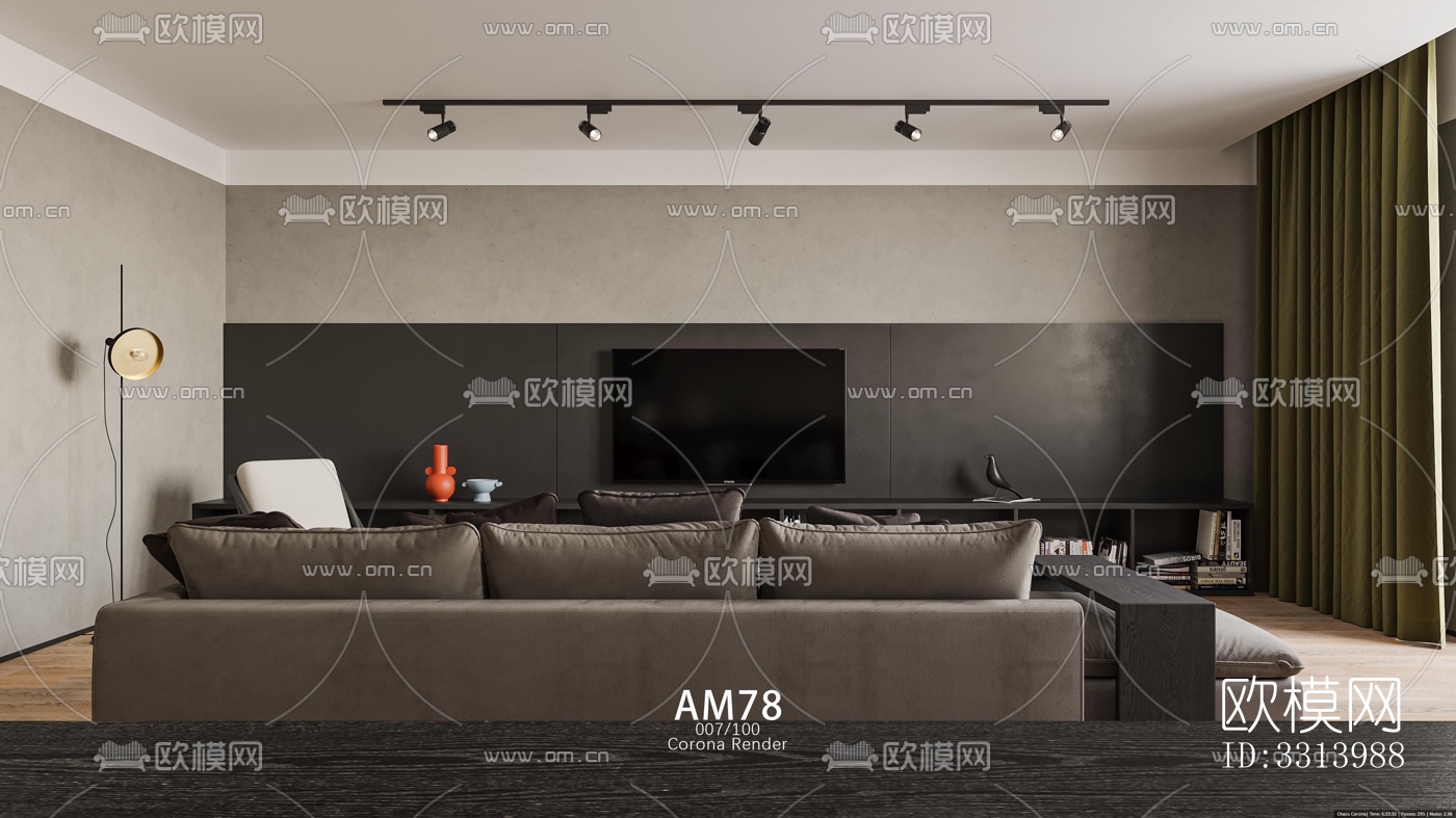 现代客餐厅效果图下载（渲染图13）