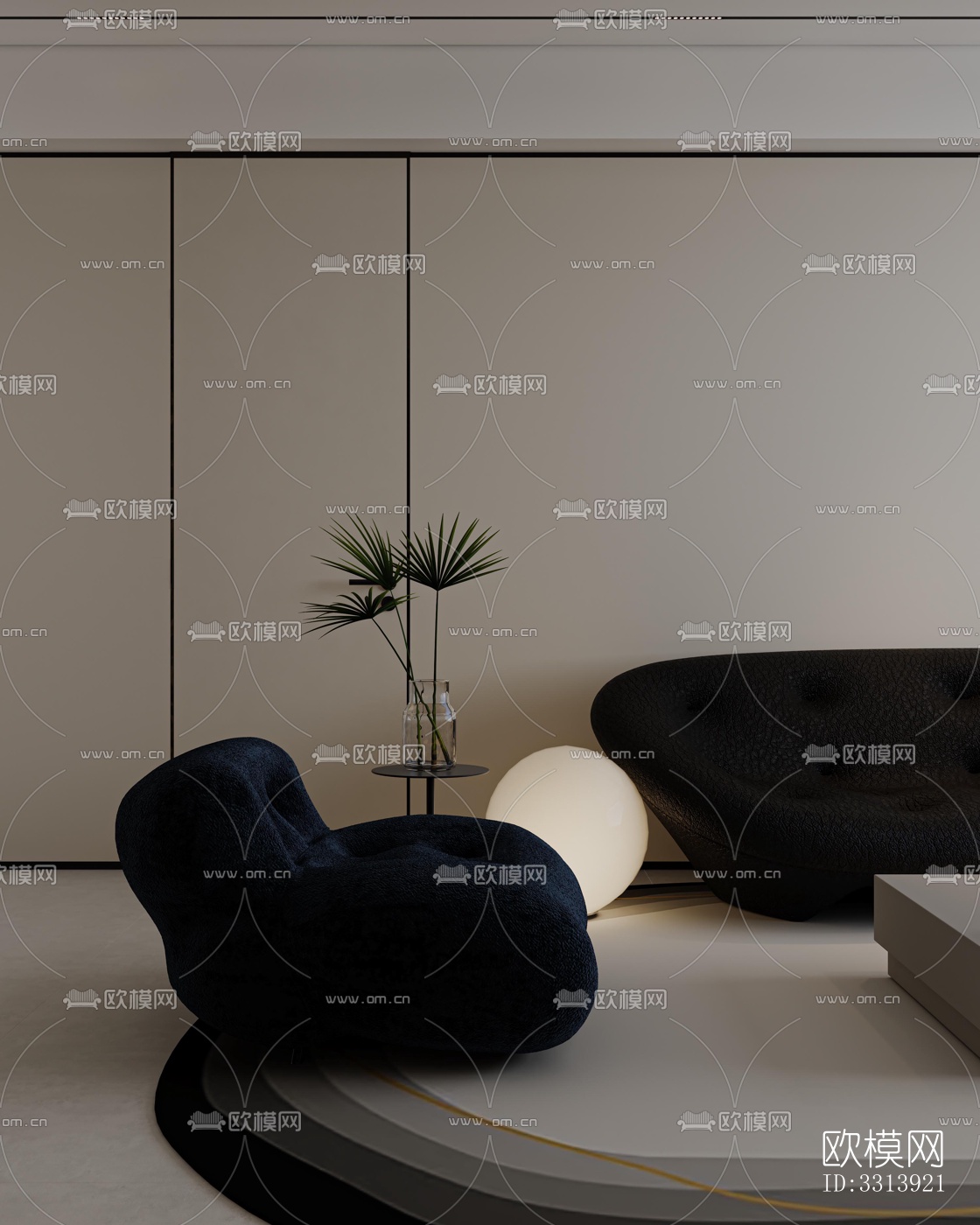 现代客餐厅效果图下载（渲染图6）