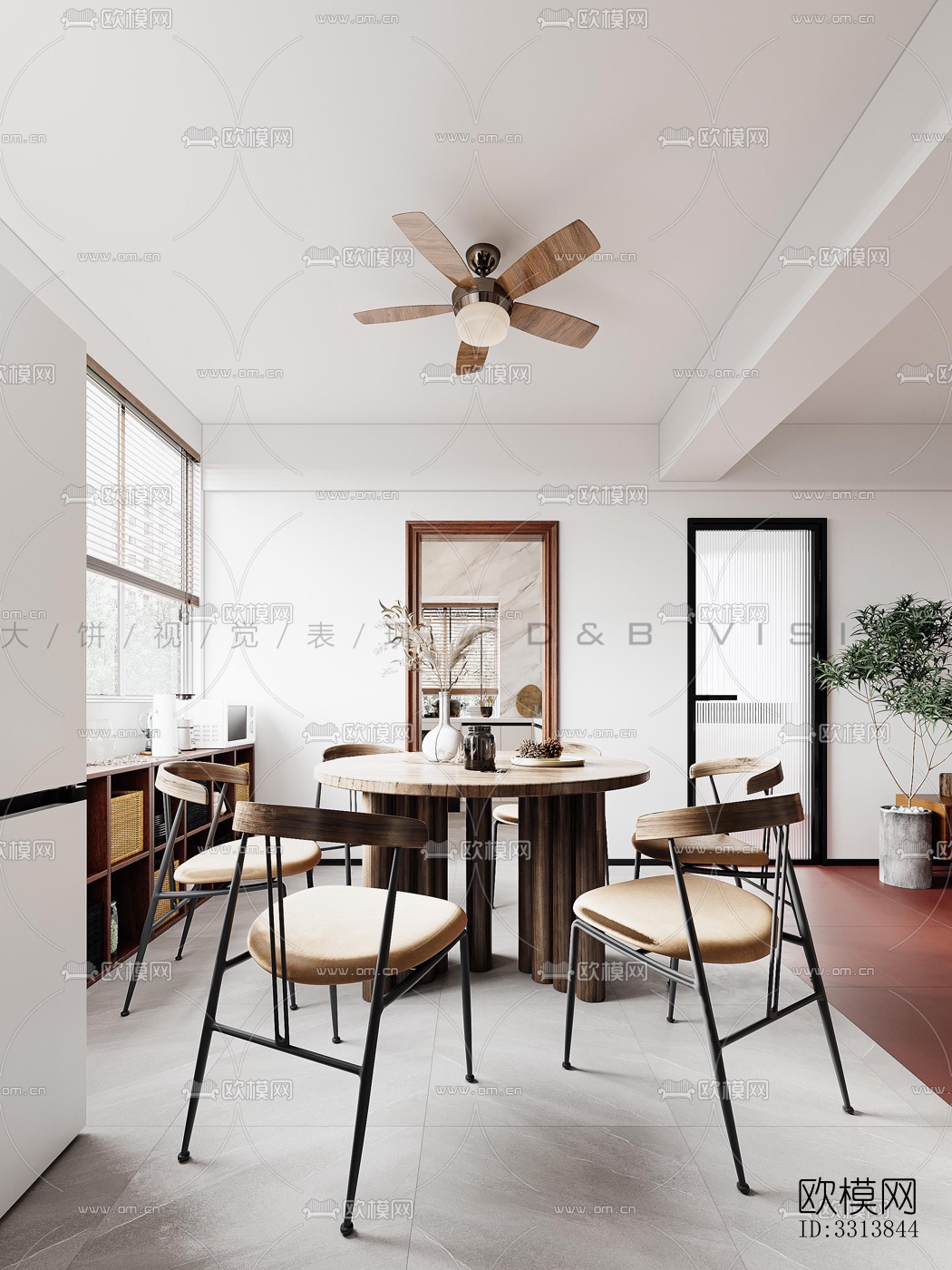 现代客餐厅效果图下载（渲染图5）