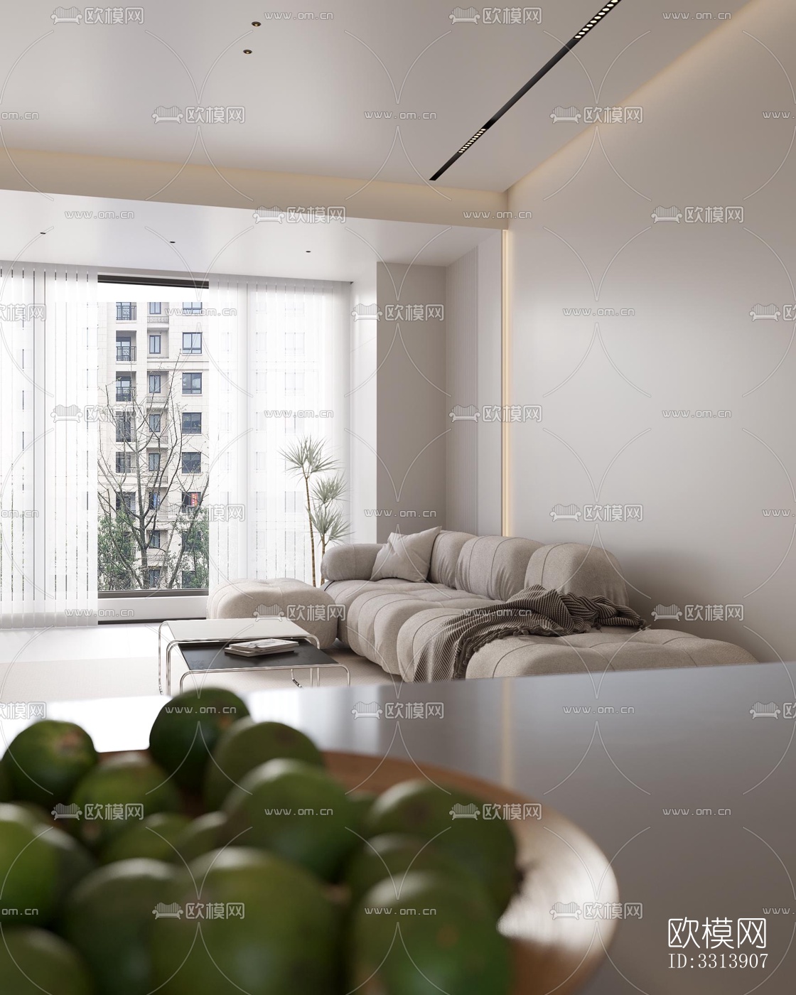 现代客餐厅效果图下载（渲染图5）