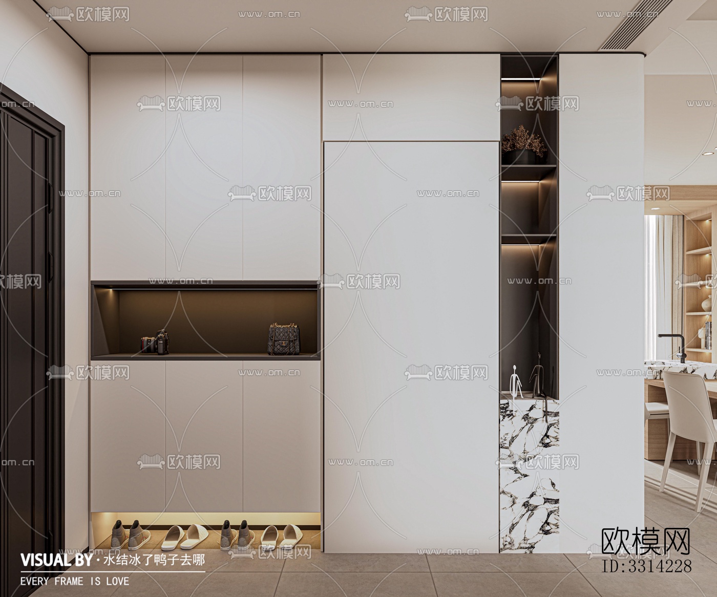 现代客餐厅效果图下载（渲染图5）