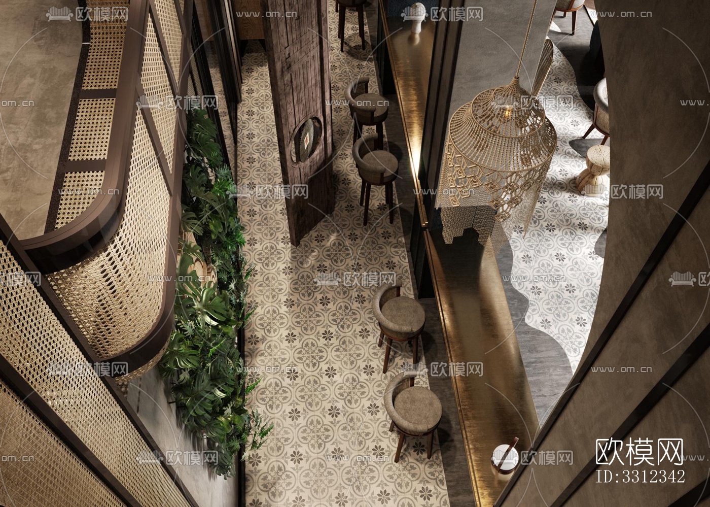 侘寂西餐厅效果图下载（渲染图10）