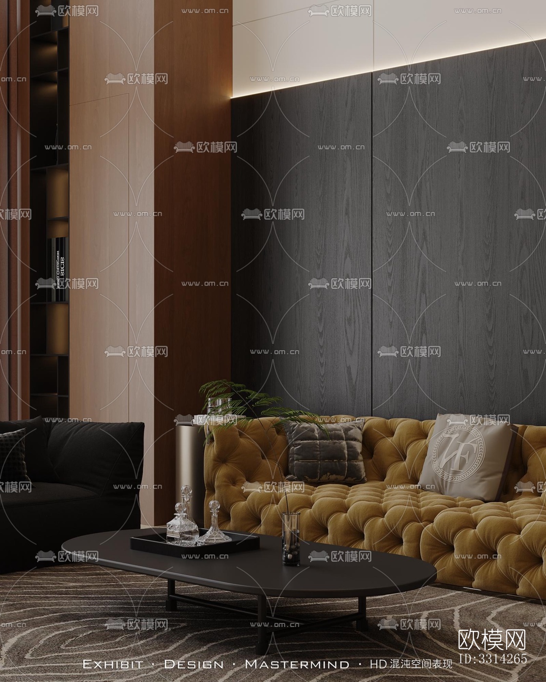 现代客餐厅效果图下载（渲染图2）