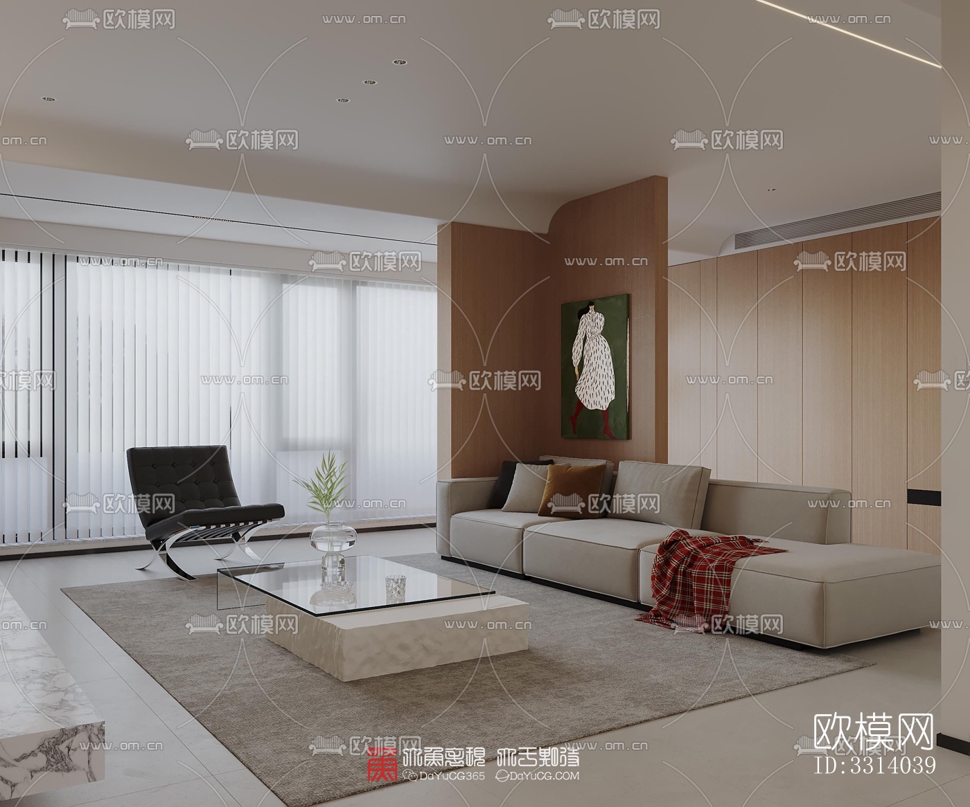 现代客餐厅效果图下载（渲染图3）