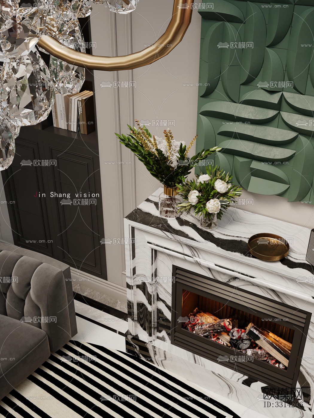 现代客餐厅效果图下载（渲染图14）