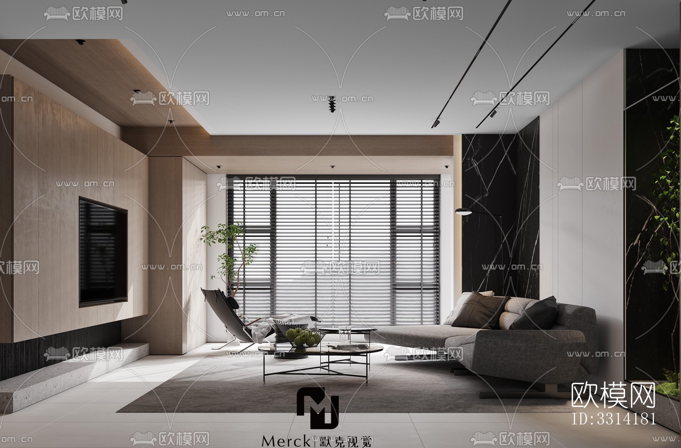现代客餐厅效果图下载（渲染图4）