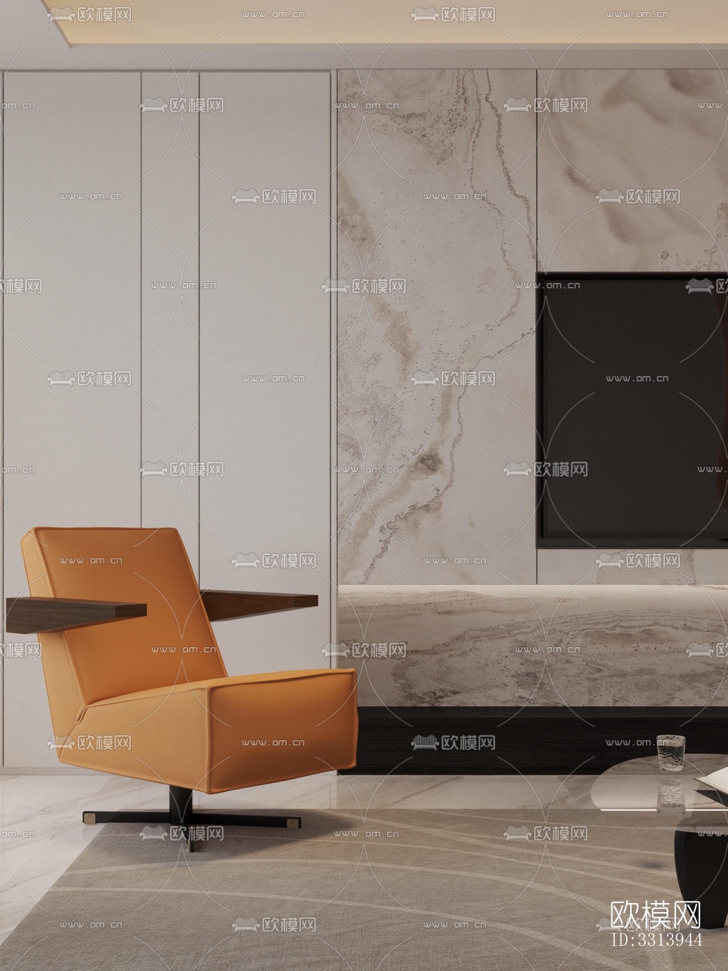 现代客餐厅效果图下载（渲染图3）