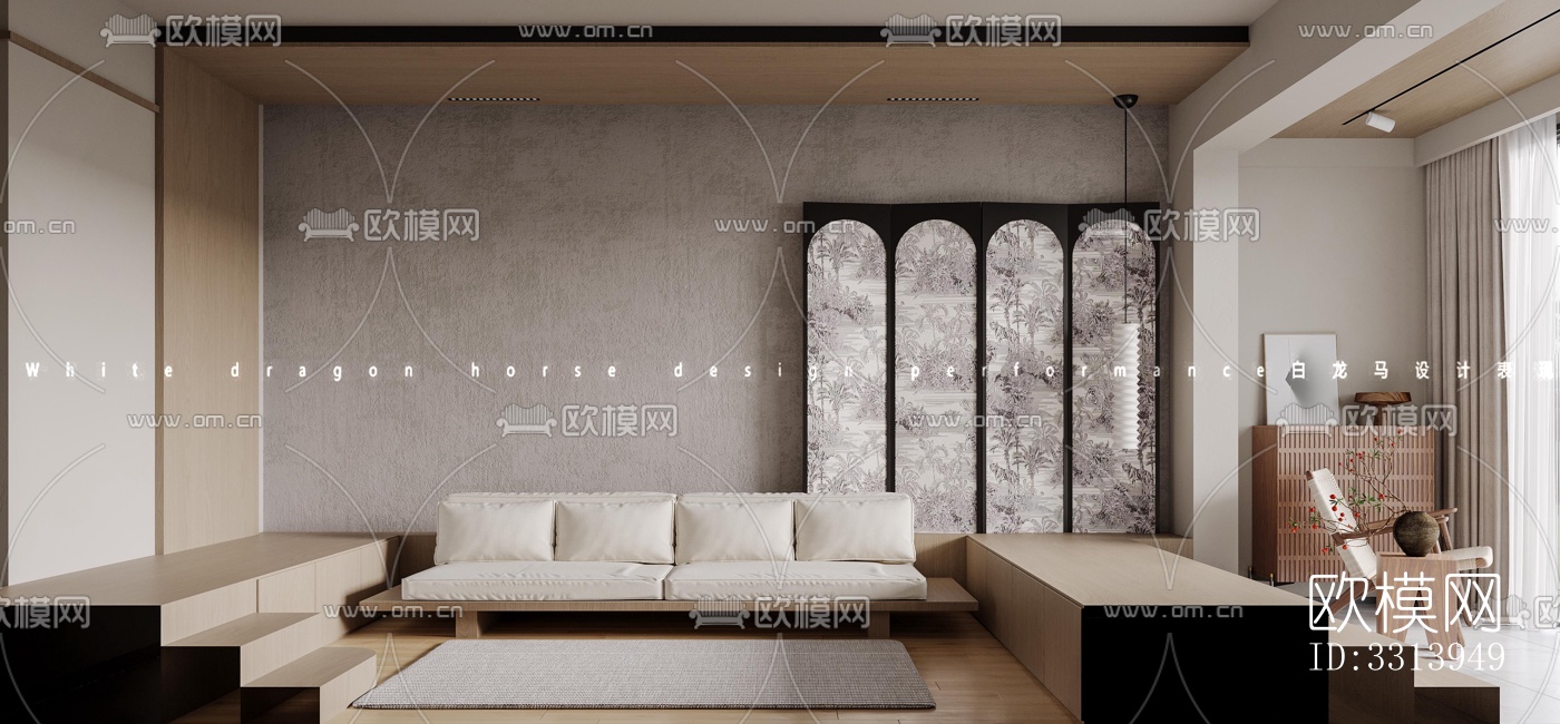 现代客餐厅效果图下载（渲染图5）