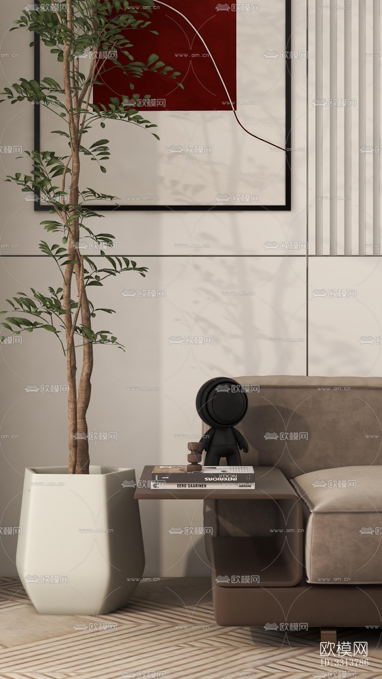 现代客餐厅效果图下载（渲染图7）