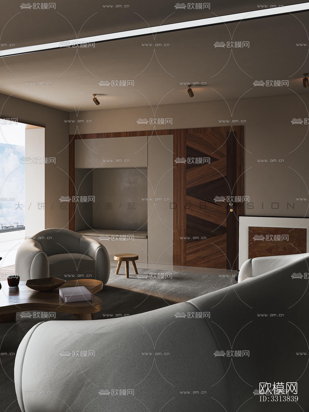 现代客餐厅效果图下载（渲染图7）