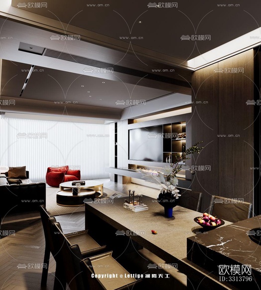 現(xiàn)代客餐廳效果圖下載(渲染圖3)