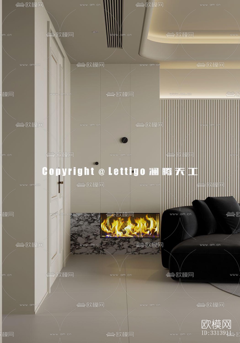 现代客餐厅效果图下载（渲染图6）