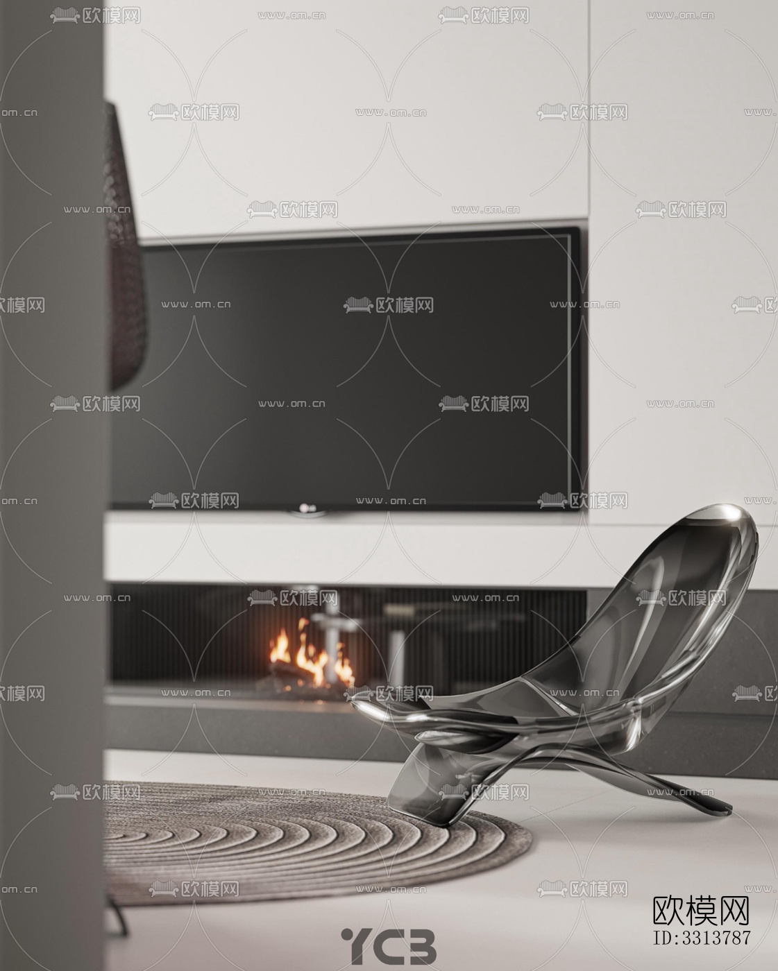 现代客餐厅效果图下载（渲染图2）