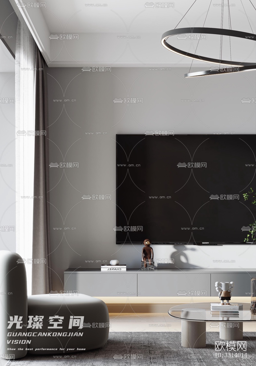 现代客餐厅效果图下载（渲染图5）