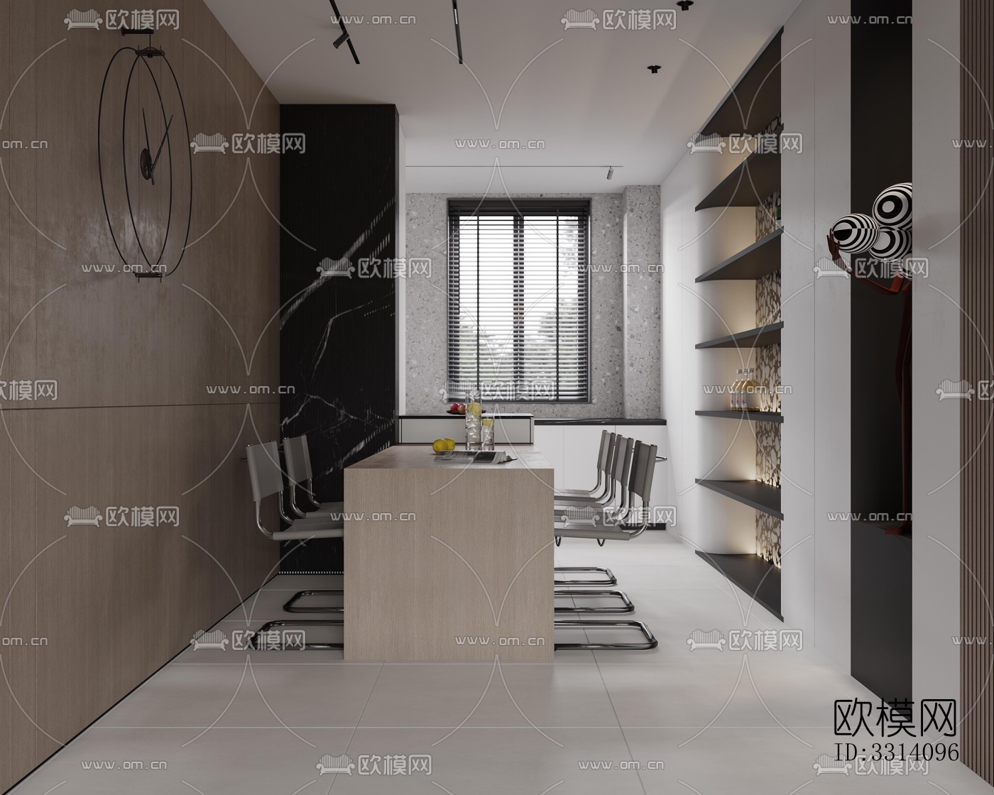 现代客餐厅效果图下载（渲染图9）