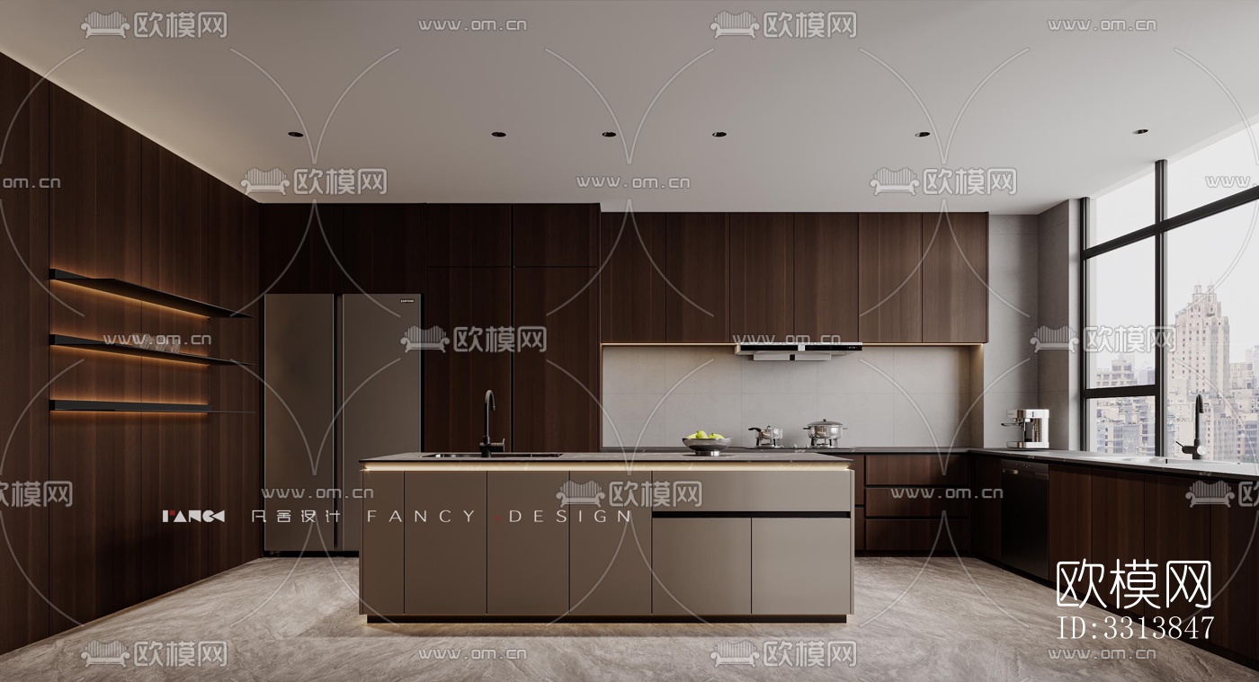 现代客餐厅效果图下载（渲染图8）