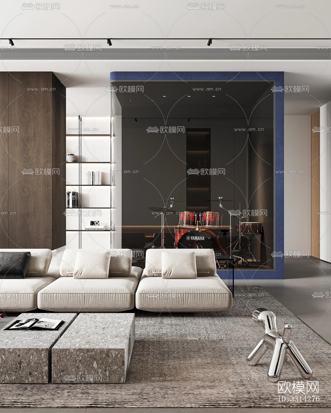 现代客餐厅效果图下载（渲染图9）