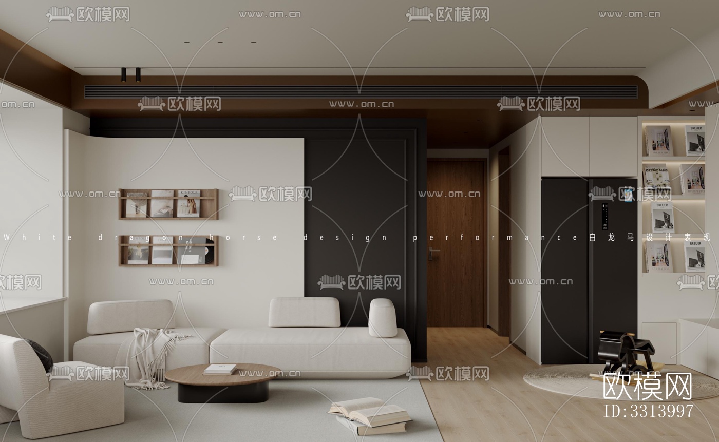 现代客餐厅效果图下载（渲染图4）