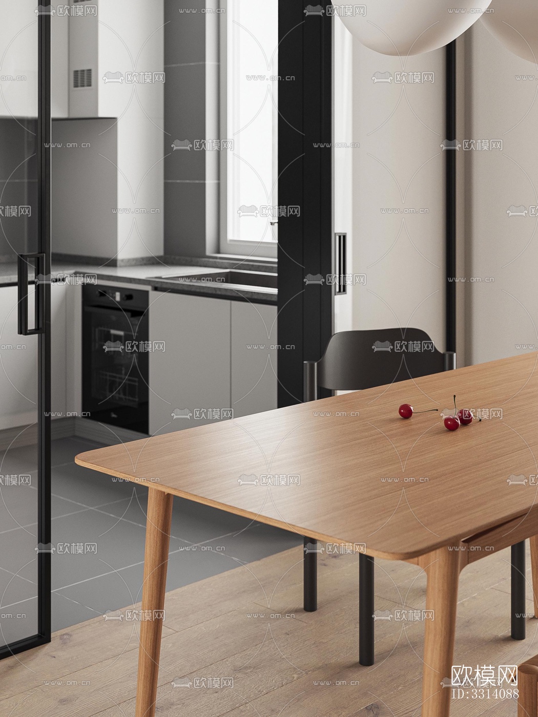 现代客餐厅效果图下载（渲染图7）