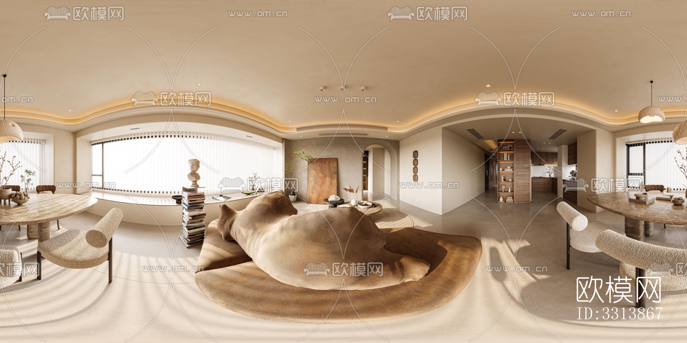 现代客餐厅效果图下载（渲染图8）